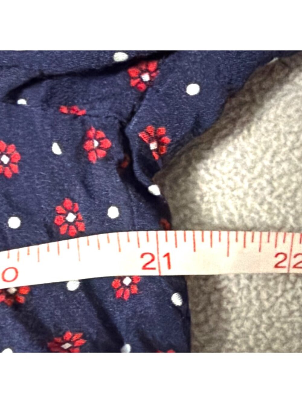 Draper James Womens Navy Red Floral Polka Dot Ruffle Mini Dress Long Sleeve L - Picture 4 of 6